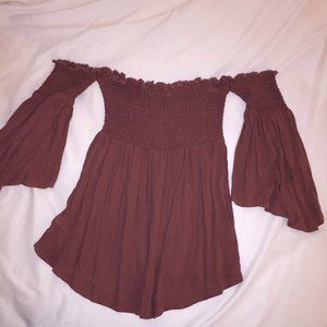 Maroon XS Mossimo Peasant Strapless Top